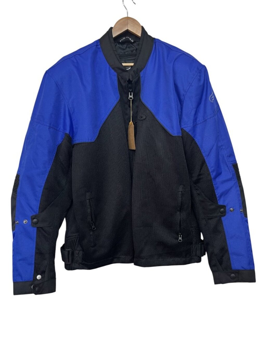 Fulmer 2XL Blue & Black Padded Mesh Motorcycle Jacket With Adjustable Waist